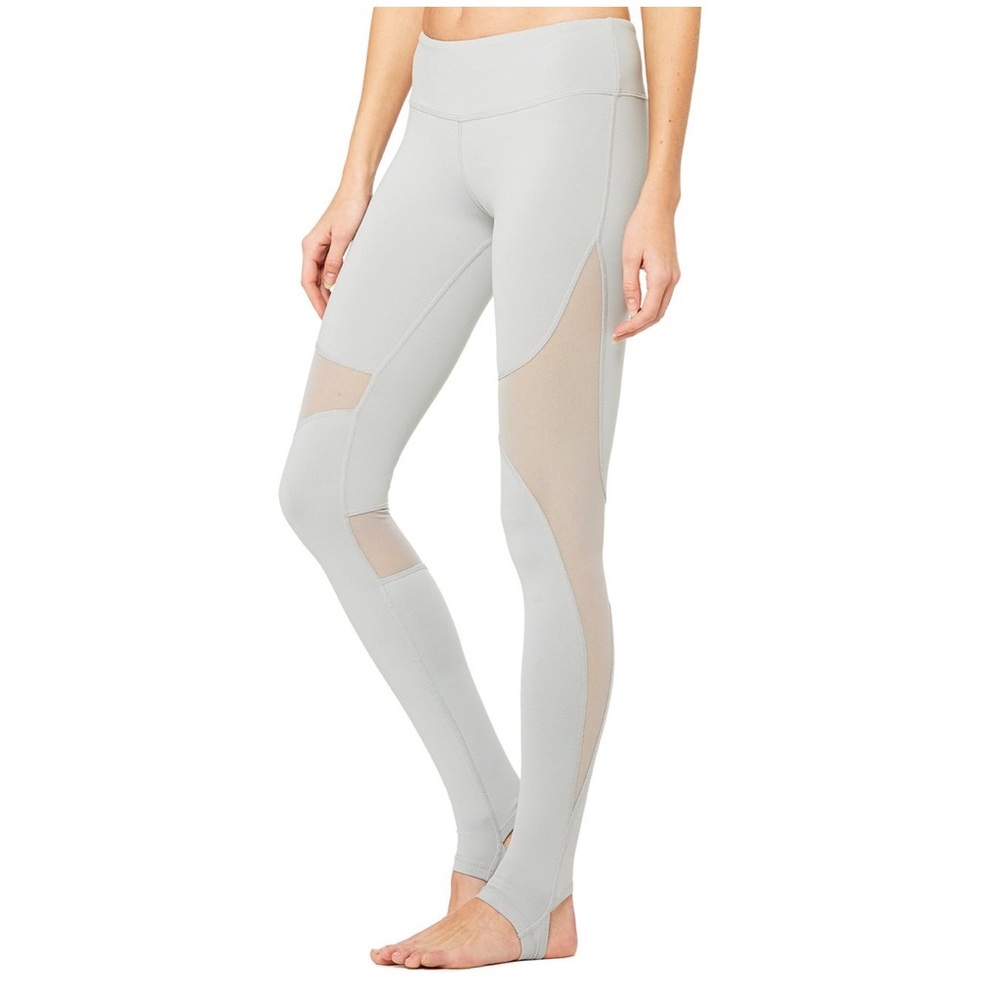 Grey ALO coast leggings with mesh cutout